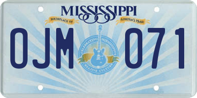 MS license plate OJM071