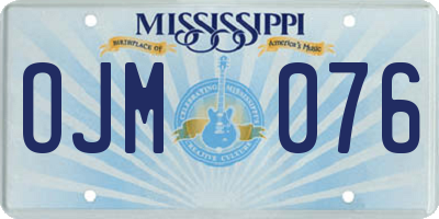 MS license plate OJM076