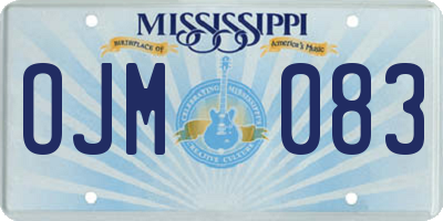 MS license plate OJM083