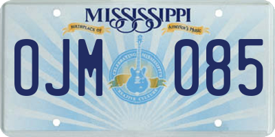 MS license plate OJM085