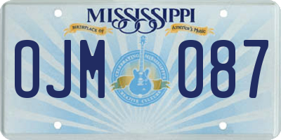 MS license plate OJM087