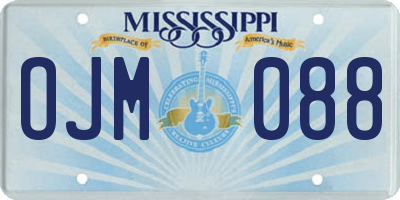 MS license plate OJM088