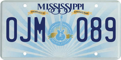 MS license plate OJM089
