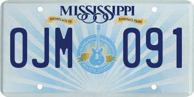 MS license plate OJM091