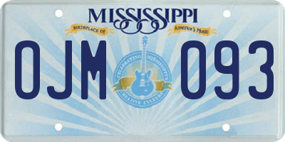 MS license plate OJM093