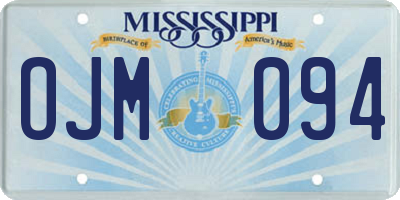 MS license plate OJM094