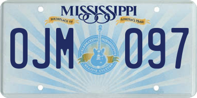 MS license plate OJM097