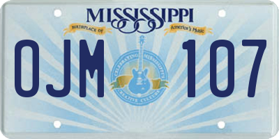 MS license plate OJM107