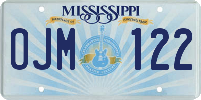 MS license plate OJM122