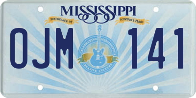 MS license plate OJM141