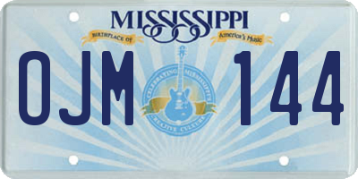 MS license plate OJM144