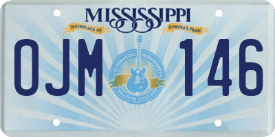 MS license plate OJM146