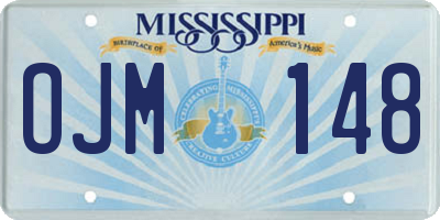 MS license plate OJM148
