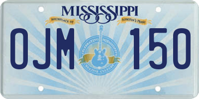 MS license plate OJM150