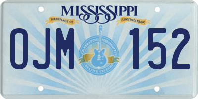 MS license plate OJM152