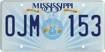MS license plate OJM153