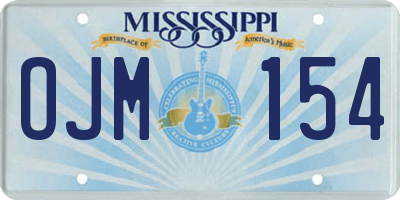 MS license plate OJM154