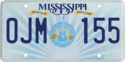 MS license plate OJM155