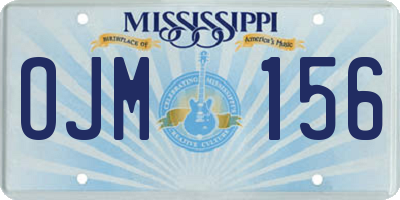 MS license plate OJM156