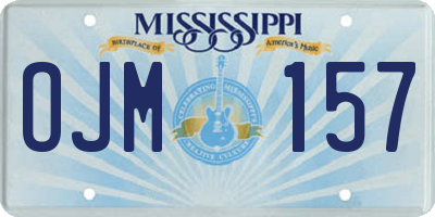 MS license plate OJM157