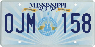 MS license plate OJM158