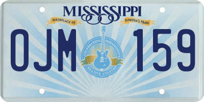 MS license plate OJM159
