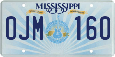 MS license plate OJM160