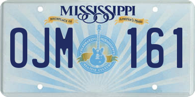 MS license plate OJM161