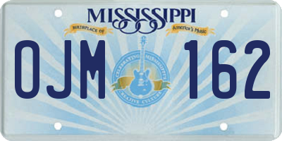 MS license plate OJM162