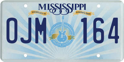 MS license plate OJM164