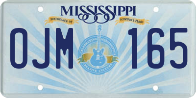 MS license plate OJM165