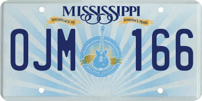 MS license plate OJM166