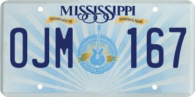 MS license plate OJM167