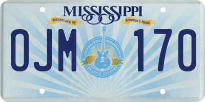 MS license plate OJM170