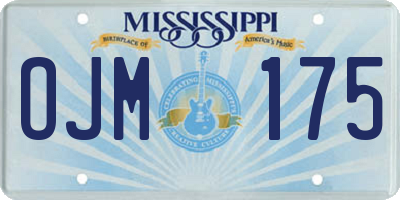 MS license plate OJM175