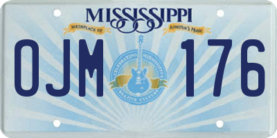 MS license plate OJM176