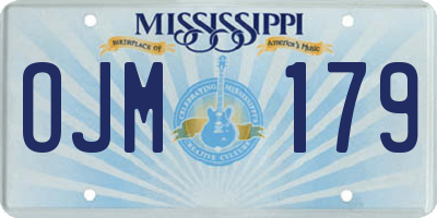 MS license plate OJM179