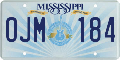MS license plate OJM184