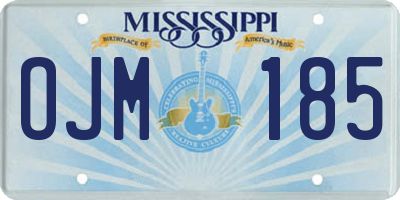 MS license plate OJM185