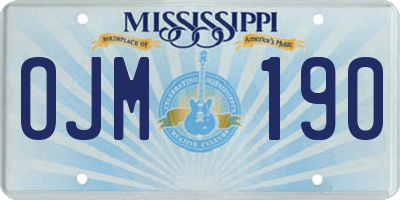 MS license plate OJM190