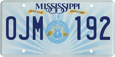 MS license plate OJM192