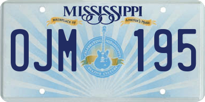 MS license plate OJM195