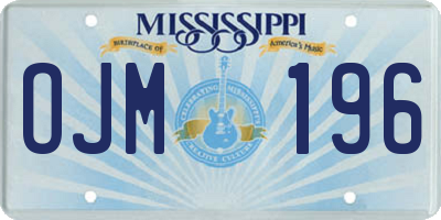 MS license plate OJM196