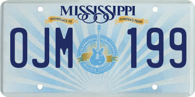 MS license plate OJM199