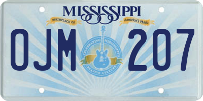 MS license plate OJM207