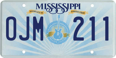 MS license plate OJM211