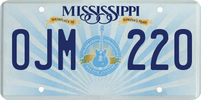 MS license plate OJM220