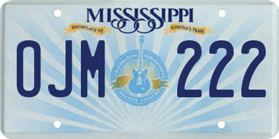 MS license plate OJM222