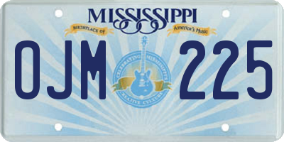 MS license plate OJM225