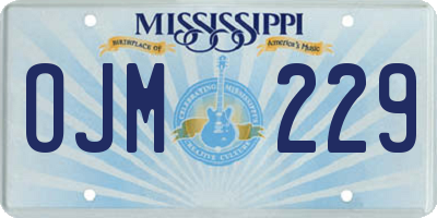 MS license plate OJM229